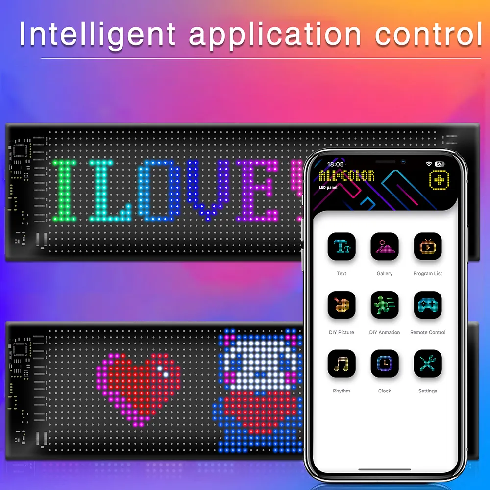 Flexible LED Display Screen For Car 92*374mm