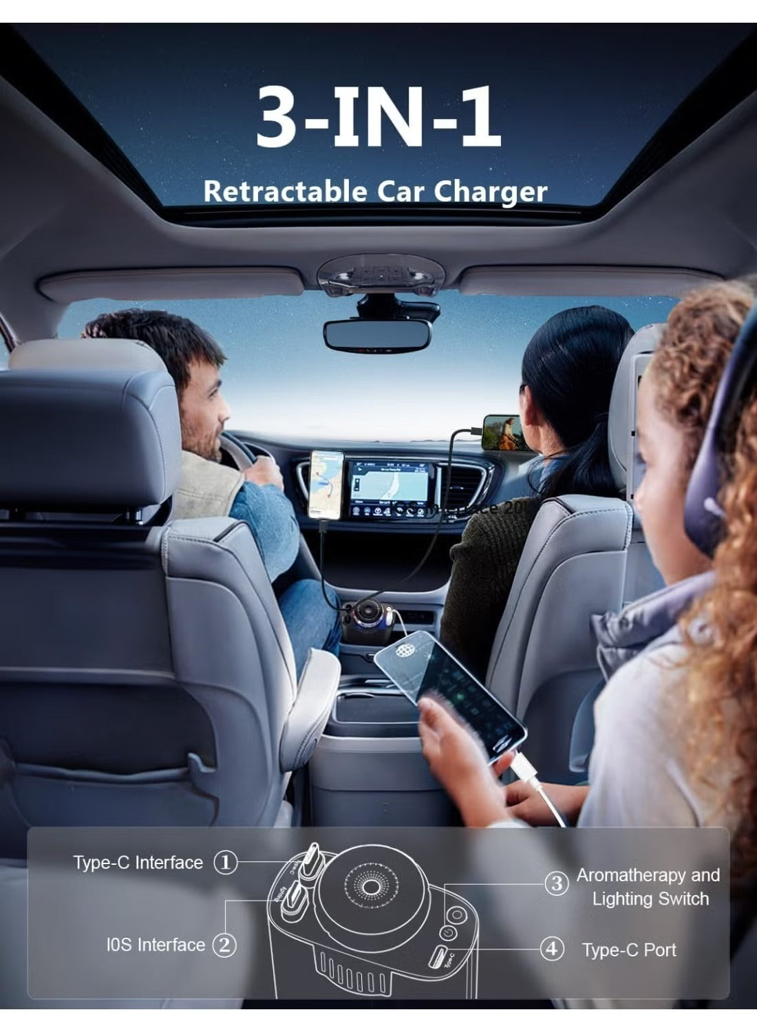 5-in-1 Starlight Car Charger